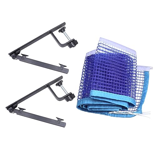 Yardwe Portable Table Tennis Net Set with Metal Clamp Posts Standard Pong Rack Accessory for Indoor and Outdoor Use Lightweight and Easy to Store Blue