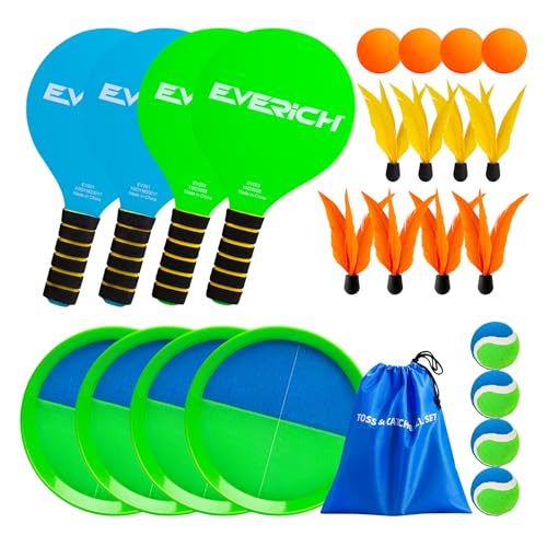 Toss and Catch Ball Set & Paddle Ball, Outdoor Games for Kids Toys, Christmas Family Games, Beach Pool Camping Yard Game Outside Toys, Gifts for Boys Girls 3 4 5 6 7 8 9 10 11 12 Years Old - color: 8 Paddles, size: 8 Paddles 8 Balls