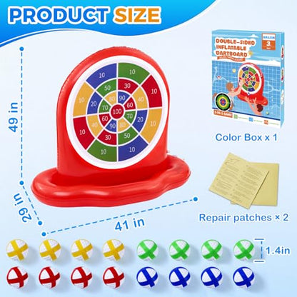Pool Toys for Kids, Inflatable Dart Board Toss Water Game, Giant Pool Games for Kids, Swimming Pool Floats, Beach Yard Outdoor Play, Summer Party Birthday Gift 3 4 5 6 7 8 9 12 Yrs Boy Girl Teen Adult