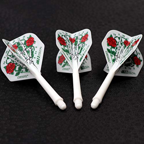 CUESOUL ROST Integrated Dart Shaft and Dart Flight Standard/Slim/Diamond/Big Wing/Tear/Diamond - color: 28mm-Standard Shape-Rose Skull