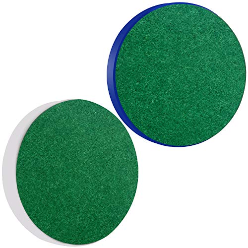 ONE250 Air Hockey Pushers and Red Air Hockey Pucks, Goal Handles Paddles Replacement Accessories for Game Tables (4 Striker, 4 Puck Pack) - color: White & Blue