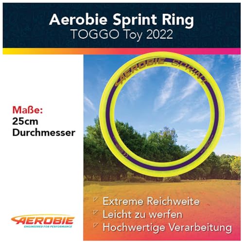 Aerobie Sprint Flying Ring, throw ring, 25.4 cm Diameter, Orange - color: Orange