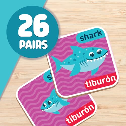 Chuckle & Roar Animals & Babies Memory Game - 52 Tiles, Bilingual, Ages 3+ - Parent & Baby Animal Matching - Preschool Games for Focus - Travel Toys for Toddlers 3-5 - color: Animals and Babies