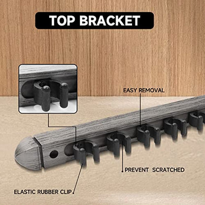 GSE Games & Sports Expert 2-Piece 6/8/12 Billiard Pool Cue Rack Wall Mounted Holders, Billiard Cue Sticks Wall Rack Set - style: 6 Cue - Brushed Grey