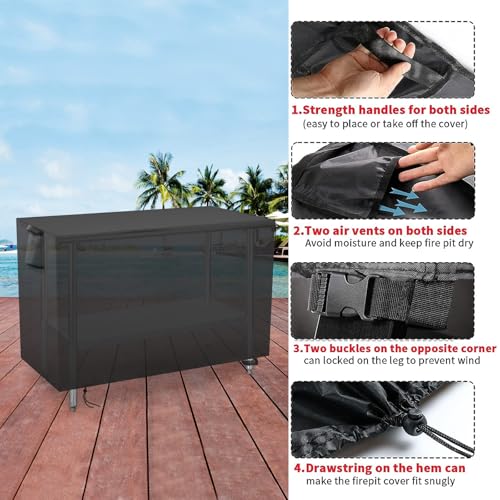 Outdoor Prep Table Cover 28 Inch,Waterproof Patio Outdoor Stainless Steel Metal Grill BBQ Table Cart Cover Dustproof Windproof All Season Pretection for Outdoor Table - 28 x 18 x 35 Inch