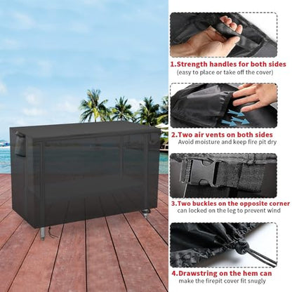 Outdoor Prep Table Cover 28 Inch,Waterproof Patio Outdoor Stainless Steel Metal Grill BBQ Table Cart Cover Dustproof Windproof All Season Pretection for Outdoor Table - 28 x 18 x 35 Inch