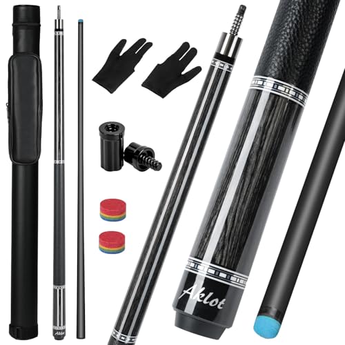 AKLOT Carbon Fiber Pool Cue Stick 58", Billiard Cue Sticks 19-19.5oz, Low Deflection Billiard Stick with 12.5mm Tip, Professional Carbon Fiber Pool Sticks for Adults - color: Patten4