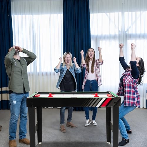 GYMAX 4 in 1 Multi Game Table, 49" Combo Game Table with Foosball Table, Pool Billiards, Air Hockey & Table Tennis for Teens Adults Family Game Room