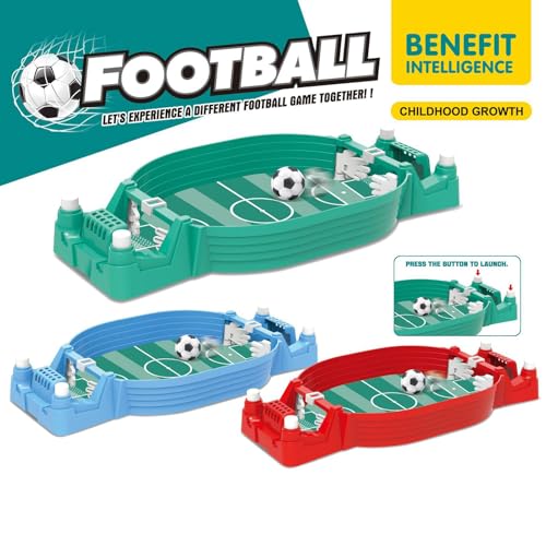 Tabletop Foosball Game, Easy Assembly Desktop Soccer Board for Two Players, Portable Football for Family Night - color: Red