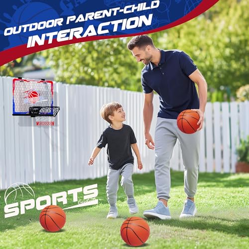 Mini Indoor Basketball Hoop,Over The Door Bedroom Office for 3-12 Year Old Kids Boys Birthday Christmas