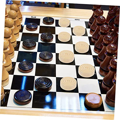 Yardwe 24pcs Wooden Checkers Game Pieces Set Replacement Accessories for Board Games Universal for Outdoor Fun