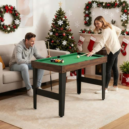 Giantex 10-in-1 Multi Game Table, Combo Game Table Set w/Hockey, Foosball Pool Ping-Pong Chess Cards Checkers Bowling, Shuffleboard, Backgammon, Adult Size Foosball Table for Game Room, Family - size: 41.5"L x 24"W x 31.5"H, style: 10-in-1