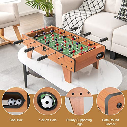 Giantex 27" Foosball Table, Easily Assemble Wooden Soccer Game Table Top w/Footballs, Indoor Table Soccer Set for Arcades, Game Room, Bars, Parties, Family Night