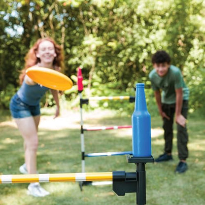 EastPoint 3-in-1 Tailgate Cornhole, Ladderball, Bottle Smash Combo Game - Blue - Versatile 3-in-1 Set for Outdoor Games - Portable Transport for Backyard