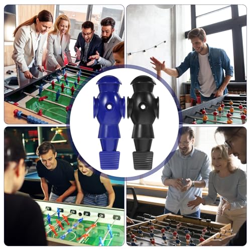 6pcs Foosball Players Replacement Dolls Table Football Accessories for Standard Rods Resin Desktop Football Men Black Blue