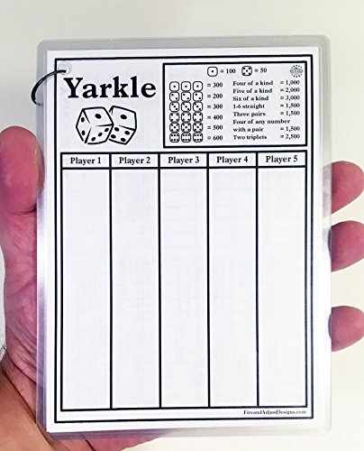 Lawn Dice Set - 6 Giant solid wood yard dice with hand painted pips - Yardzee and Yarkle scorecards available. Makes a great Christmas Gift