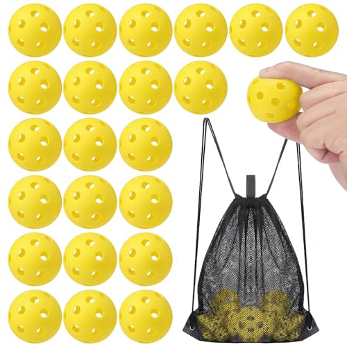 Lunmon 36 Pcs Practice Baseball 42mm Small Training Balls Plastic Hollow Softballs Golf Balls with a Drawstring Bag for Backyard Hitting Batting Training Indoor Outdoor Use - color: Yellow
