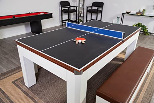 Hathaway Pool Table Combo Set with Benches - color: Walnut