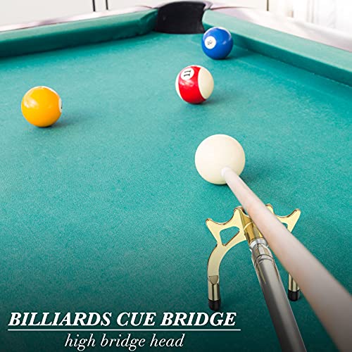 Skylety Pool Cue Snooker Stick Pool Table Accessories Retractable Billiards Cue Rest with Removable Brass Bridge Head - style: High Bridge Head