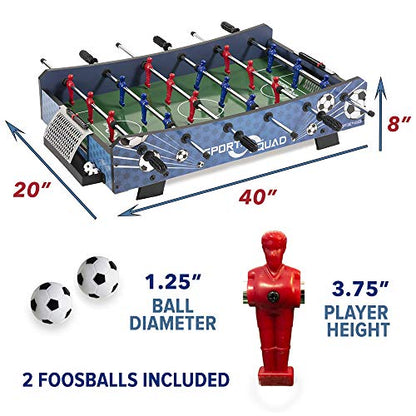Sport Squad Foosball Table - Soccer Table - Wood Foosball Table for Kids & Adults - Bar Game Table, Game Room for Home - Easy Assembly, Built Tough for High Volume Play