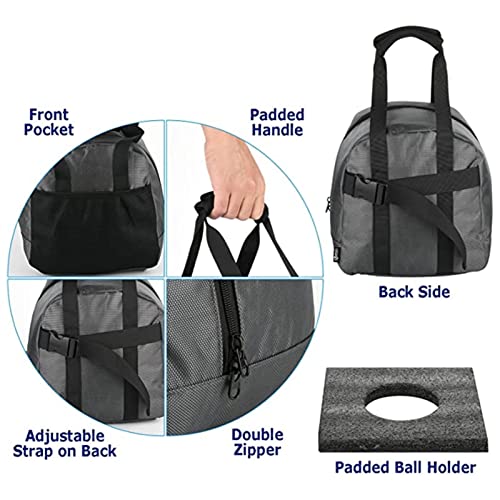 Single Ball Bowling Bag, 1 Ball Bowling Tote With Padded Ball Holder, Mesh Pocket, Padded Handle