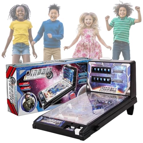 Tabletop Pinball Machine for Kids and Adults Portable Pinball Game Electronic Arcade Desktop Ball Shooting Toy with Scorer Light and Sound