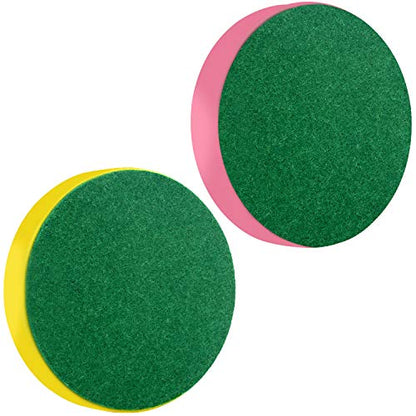 ONE250 Air Hockey Pushers and Red Air Hockey Pucks, Goal Handles Paddles Replacement Accessories for Game Tables (4 Striker, 4 Puck Pack) - color: Pink & Yellow