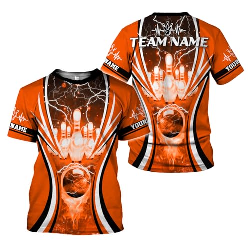 Rivelus Personalized Name Bowling Shirts for Men and Women 3D, Bowling Shirts for Team Bowling, Bowling Shirts Gift - color: Blm62