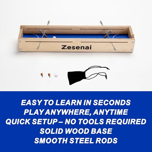 Micro Football – Fast-Paced Mini Foosball Reflex Game for 2 Players, Tabletop Skill Duel with Soccer & Hockey Style Action for Family Game Night and Competitive Play - size: Small