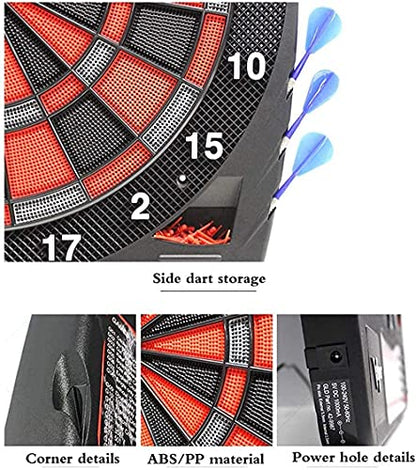 Electronic Dart Board, Electronic Dart Board, Professional Soft Dart Target, Practice Dart Machine with LCD Scoreboard, Powered by AC Adapter Or Battery, for Indoor Garden