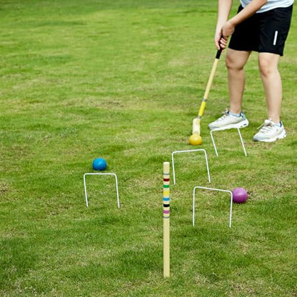 Croquet Wickets Set of 9, 8" H x 6.3" W Heavy Gauge Steel Wire Replacement Wickets with Rustproof Plastic Coating for Lawn Backyard Game - size: Universal Size