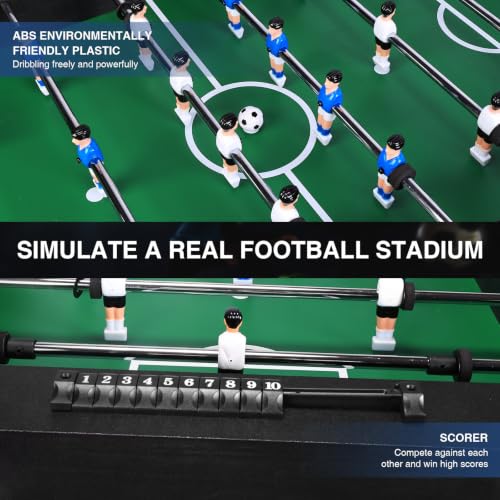 Generic 47Inch Large Foosball Table Multifunction Gaming Table Competition Sized Foosball Desk for Adults Full Size Soccer Game Table for Family Night/Game Room/Party