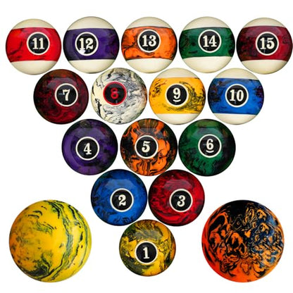 Billiard Ball/Pool Ball Set Complete 16balls 2-1/4" Regulation Size&Weight Resin Ball