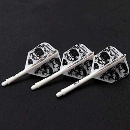 CUESOUL 3 Sets Integrated Dart Shaft and Flights,Dart Shaft Length 21mm/28mm/33mm - color: Shaft Length 21mm+28mm+33mm-Big Wing Shape-Green Skull