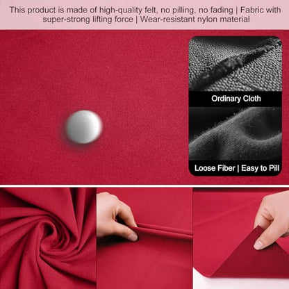 Pool Table Felt,8.53'/ 9' Billiard Cloth with 6 Pcs Cloth Strips and Staple Remover,Gloves,Pool Table Felt Replacement kit for Bars Clubs Family - color: Red, size: 8.53FT
