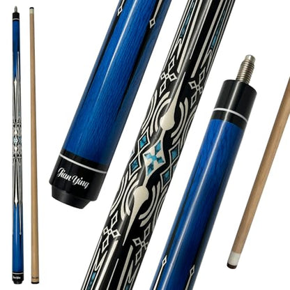 Professional Pool Cue 58" 10.5/12.5mm Tip Maple Shaft 1/2 Joint Ergonomic Grip Billiard Stick for Adults - color: PC26-10.5-SET