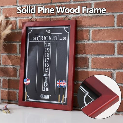 GSE Games & Sports Expert Chalk Dart Scoreboard for Dart Board Cricket & 01 Dart Games with Chalks and Chalk Wipe (Standard/Large) - style: Large