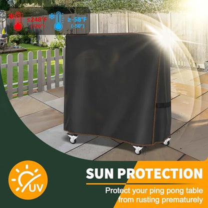 Universal Ping Pong Table Cover Outdoor Waterproof,All-Weather Protection Outdoor Table Tennis Cover with Drawstring,Fits Most Foldable Table Tennis Tables,65 x 28 x 73 Inches