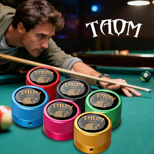 TAOM Upgrade Pool Chalk Holder Round Shaped Practical Tool Billiards Accessories Magnetic Mini Chalk Tip Case Container Round Box Billiards,Cue Tip Tool Scuffer Shaper - color: 2-Single Chalk holder-Black