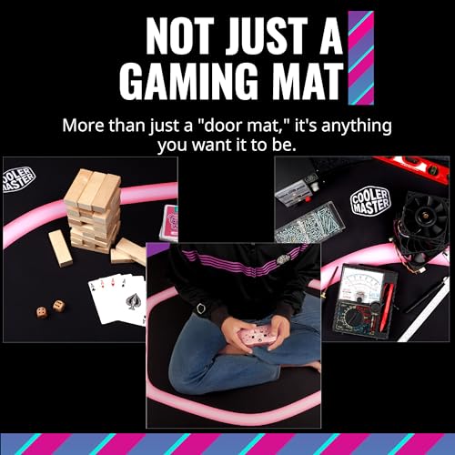 Cooler Master FM510 Gaming Floor Mat, Splash-Proof Surface, Anti-Fray Stitching, Anti-Slip Floor Protector for Computer Gaming Desk Chair, Carpet, Hard Wood, and Tile Floor