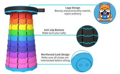 Alevmoom Folding Stool, Adjustable, Portable, Lightweight, Safety and Stability, Multi-Application - color: Puppy