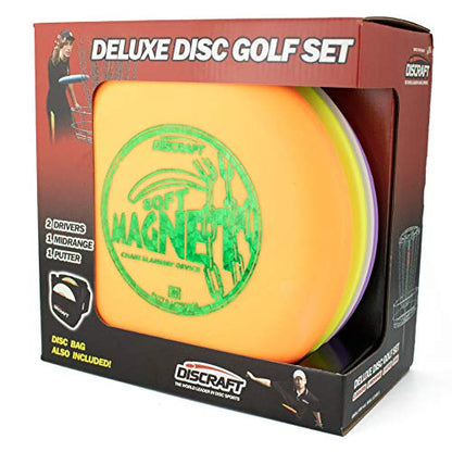Discraft Deluxe Disc Golf Set (4 Disc and Bag) Models and Plastic Blends May Vary