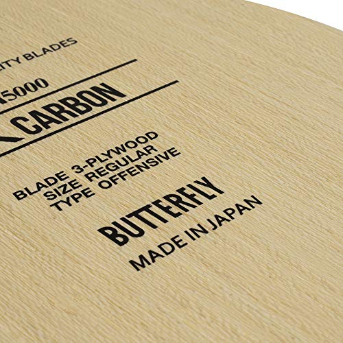 Butterfly SK Carbon Table Tennis Blade - TAMCA 5000 Carbon Fiber Blade - Professional Butterfly Table Tennis Blade - Available in FL and ST Shakehand Handle Styles - Made in Japan - style: Flared