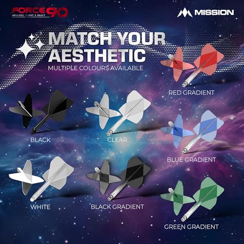 Mission Force 90 - New Moulded Flight & Shaft System - Clear - Standard No2 - size: short