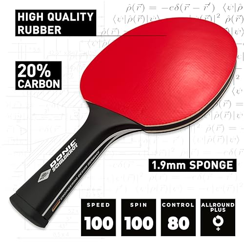 Donic-Schildkröt CarboTec Table Tennis Racket, 20% to 100% Carbon