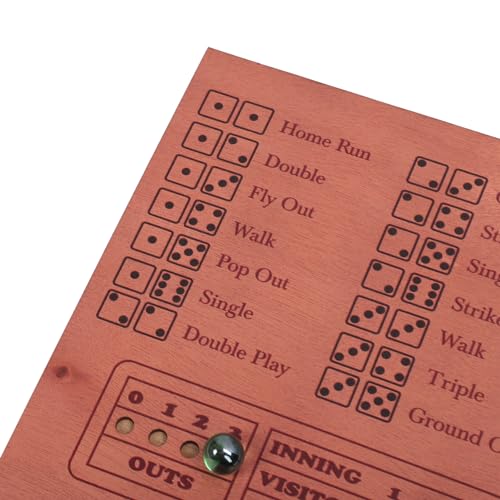 TOPINCN Baseball Dice Board Game, Premium Solid Wood Table Game with Dice and Marbles Fun Baseball Battle for Kids Adults Family Party Gatherings