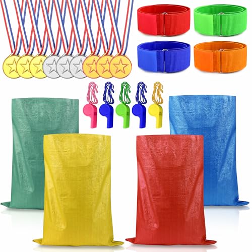 XIPEGPA 22 PCS Outdoor Potato Race Bags 3 Legged Race Bands for Outdoor Birthday Party Family Outside Yard Lawn Party Favors