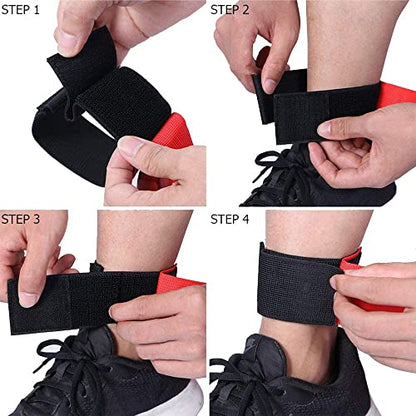 5 Legged Race Bands, Field Day Games for Adults and Kids, Giant Games for Yard, Lawn, Camping, Beach (Red+Yellow) - color: Red+yellow