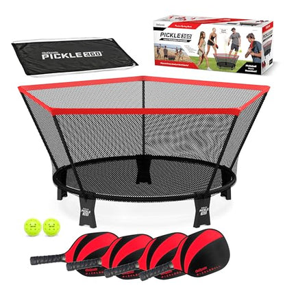 GoSports Pickle 360 Game Set – Pickleball Without a Court – Outdoor Lawn, Beach, and Backyard Paddle Ball Game - style: Classic