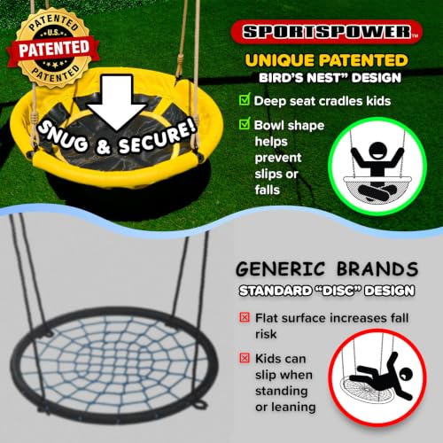 Sportspower Super Saucer Hoop and Swing Outdoor Backyard Swing Set with Basketball Hoop, Saucer Swing, Sling Swing, 5-ft Double-Walled Blow Molded Slide, and Bonus Anchor Kit – White/Silver